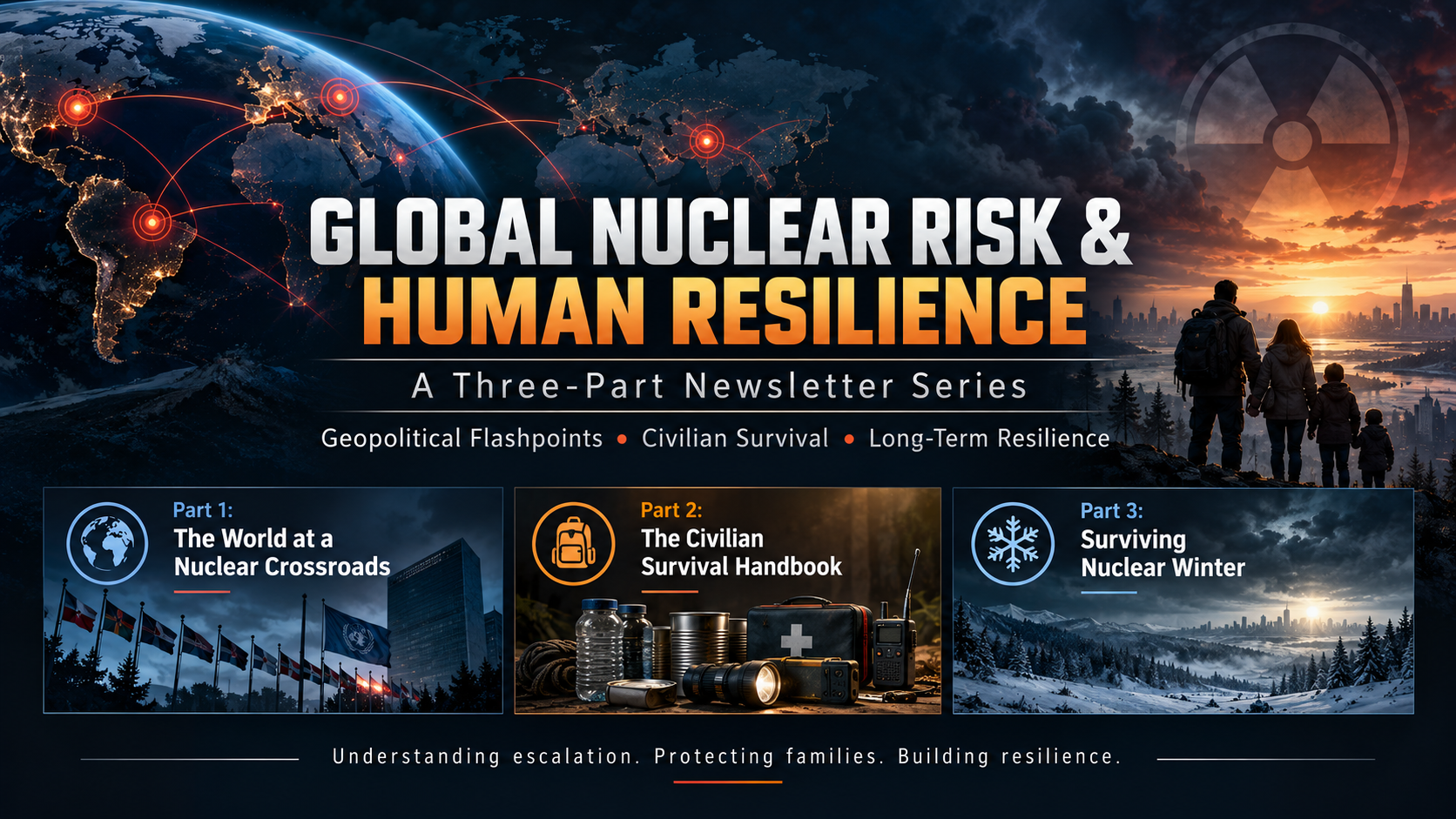 Three-part nuclear risk and human resilience newsletter: geopolitical risks, emergency supplies and nuclear winter